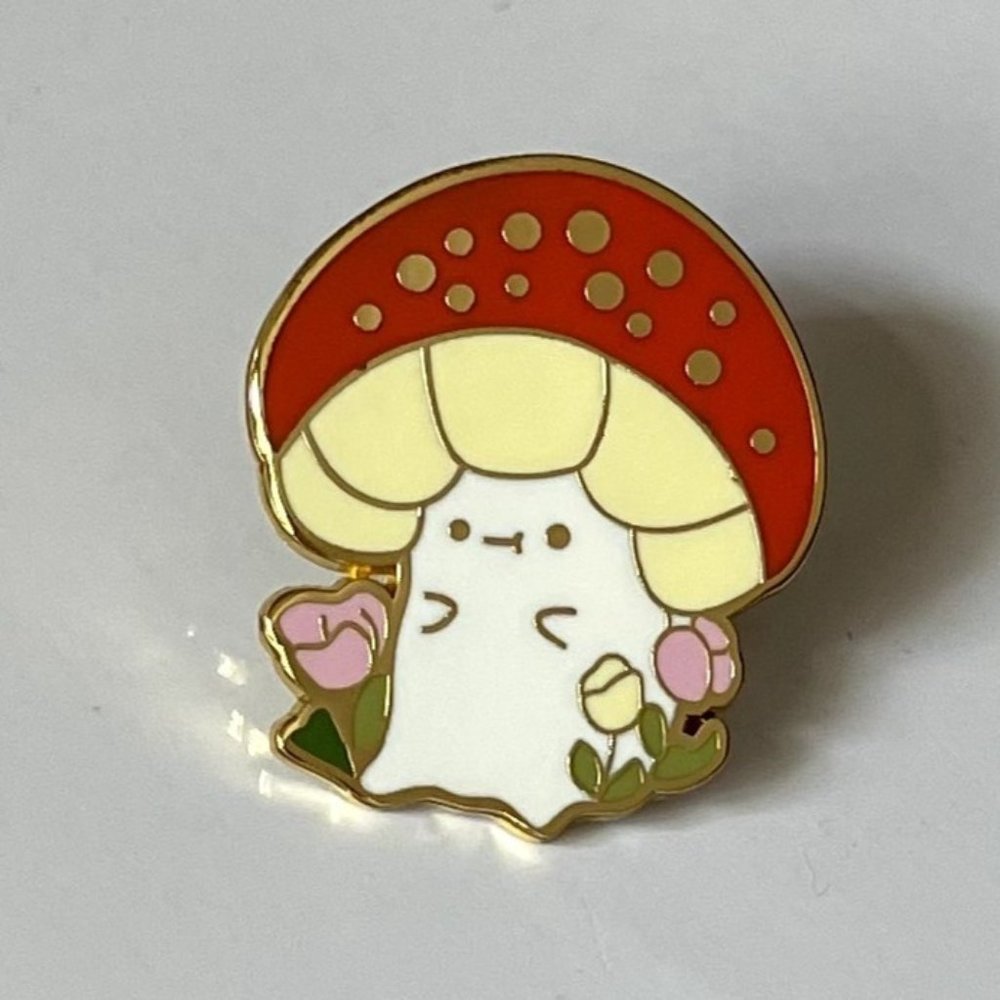 *50% OFF! Mushroom friend enamel pin kawaii forest fungi fungus psilocybin
